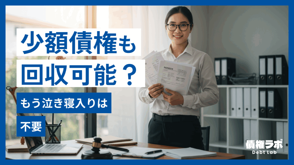 【泣き寝入り不要】少額債権も回収可能？