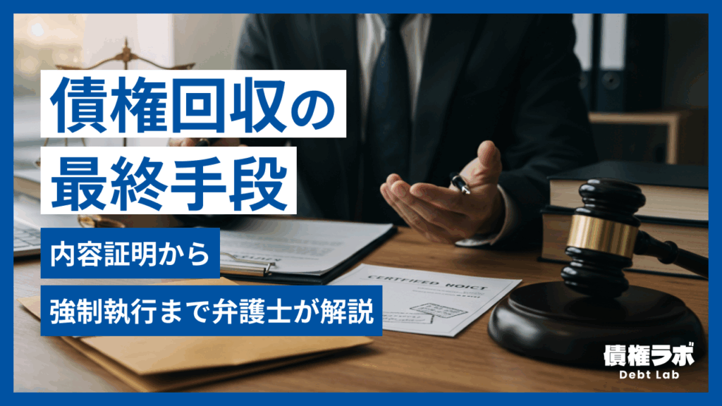 債権回収の最終手段！内容証明から強制執行まで弁護士が解説